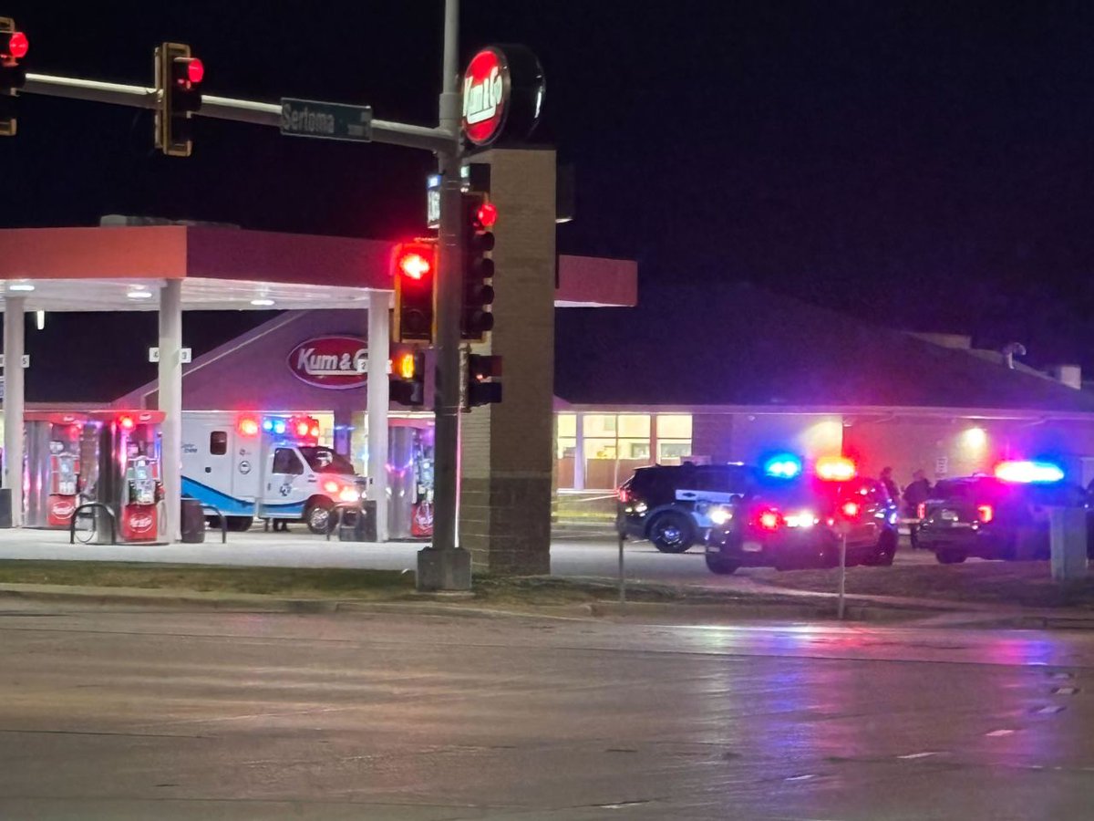 Large police presence Thursday night at the Kum & Go convenience store on west 41st Street across from Roosevelt High School